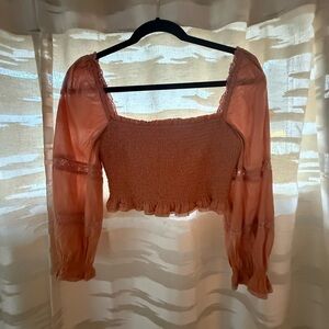 Elegant Peach/Coral Coloured Women's Top